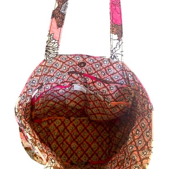 Vera Bradley 3 Pocket Tote - Mocha Rouge - Picture 5 of 5